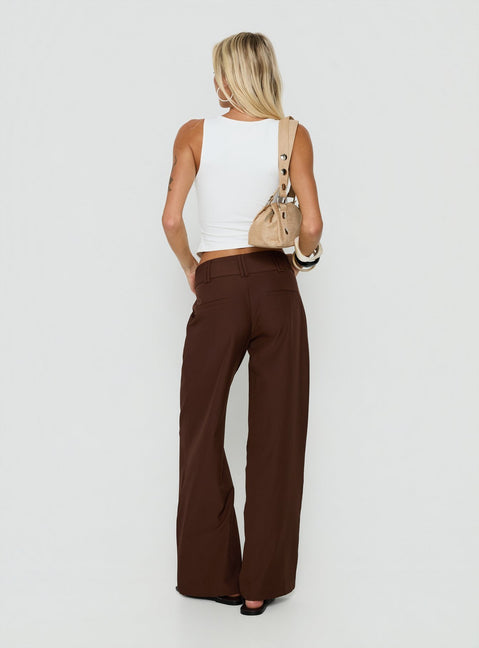 Two Lovers Low Rise Pants Chocolate
