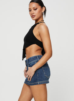 product Faya Low Rise Denim Mini Skirt Dark Blue Princess Polly  Mini Skirts 