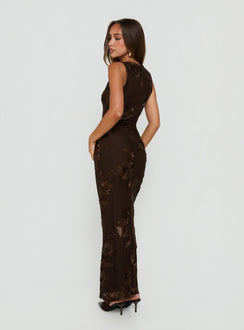 Fionna Floral Maxi Dress Chocolate