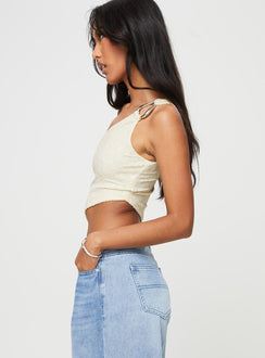 product Princess Polly Sleeveless Asymmetric Neckline  Toomba One Shoulder Top Cream