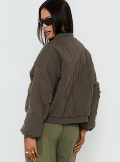 Stick Season Quilted Jacket Khaki