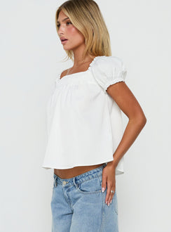 Collette Babydoll Top White