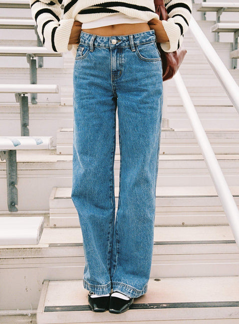 product Princess Polly High Waisted  Jankins Baggy Jeans Mid Wash