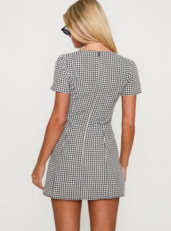 Loveliness Playsuit Black / White Check