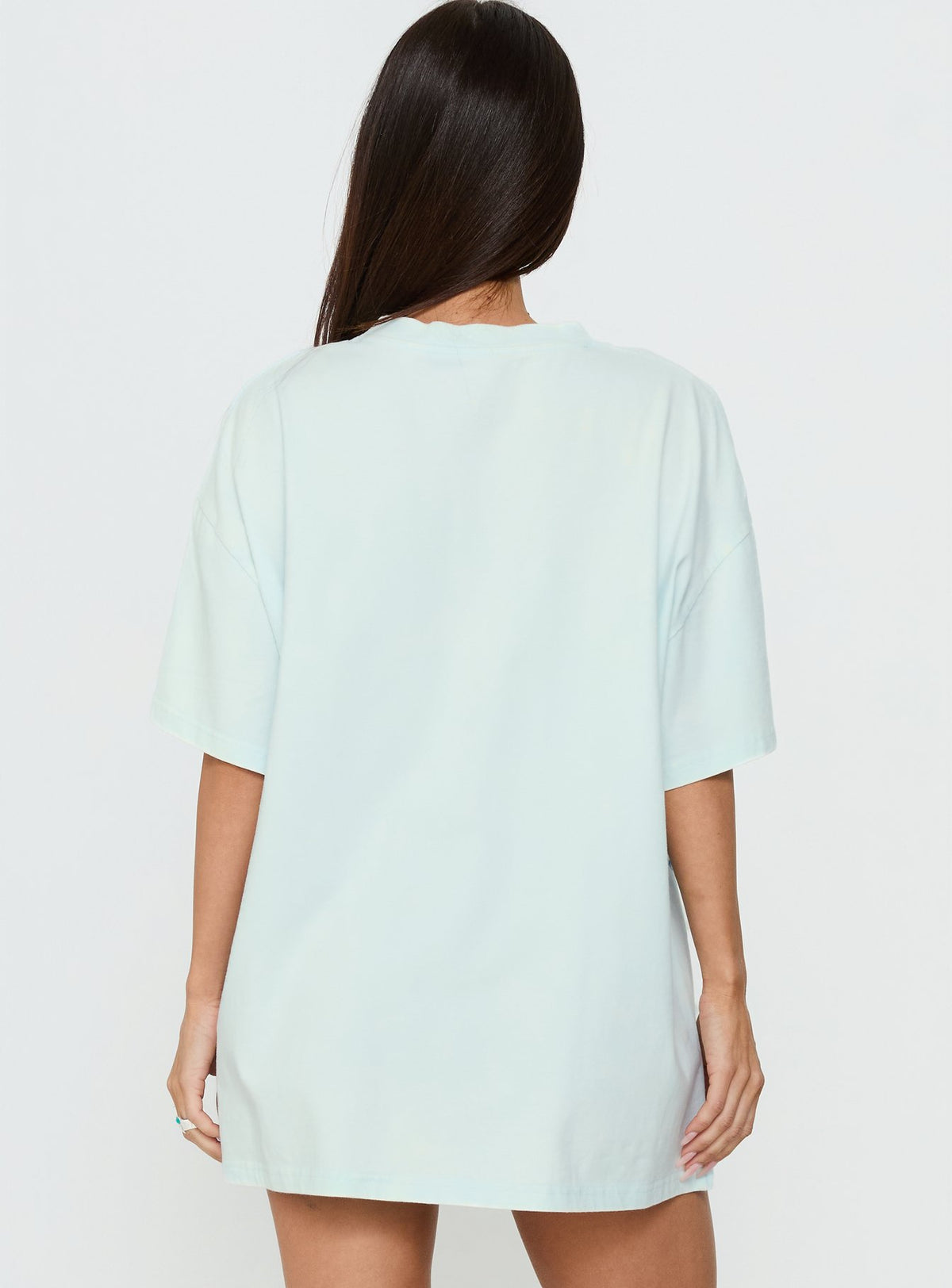 St Tropez Postcards Oversized Graphic Tee Washed Blue