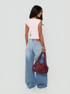 Lokura Low Rise Super Baggy Jeans Vintage Mid Blue Wash