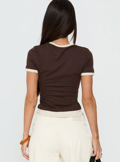 Lights Low Contrast Trim Top Chocolate / Beige