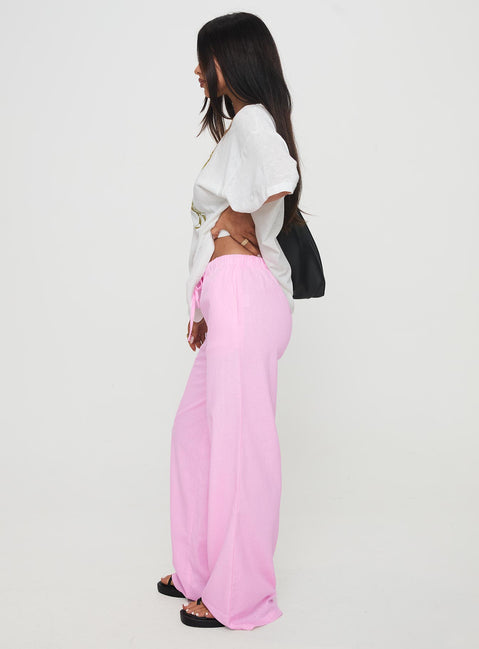 side view of model wearing Princess Polly Darise Pants Blush High Rise Pants Pants 