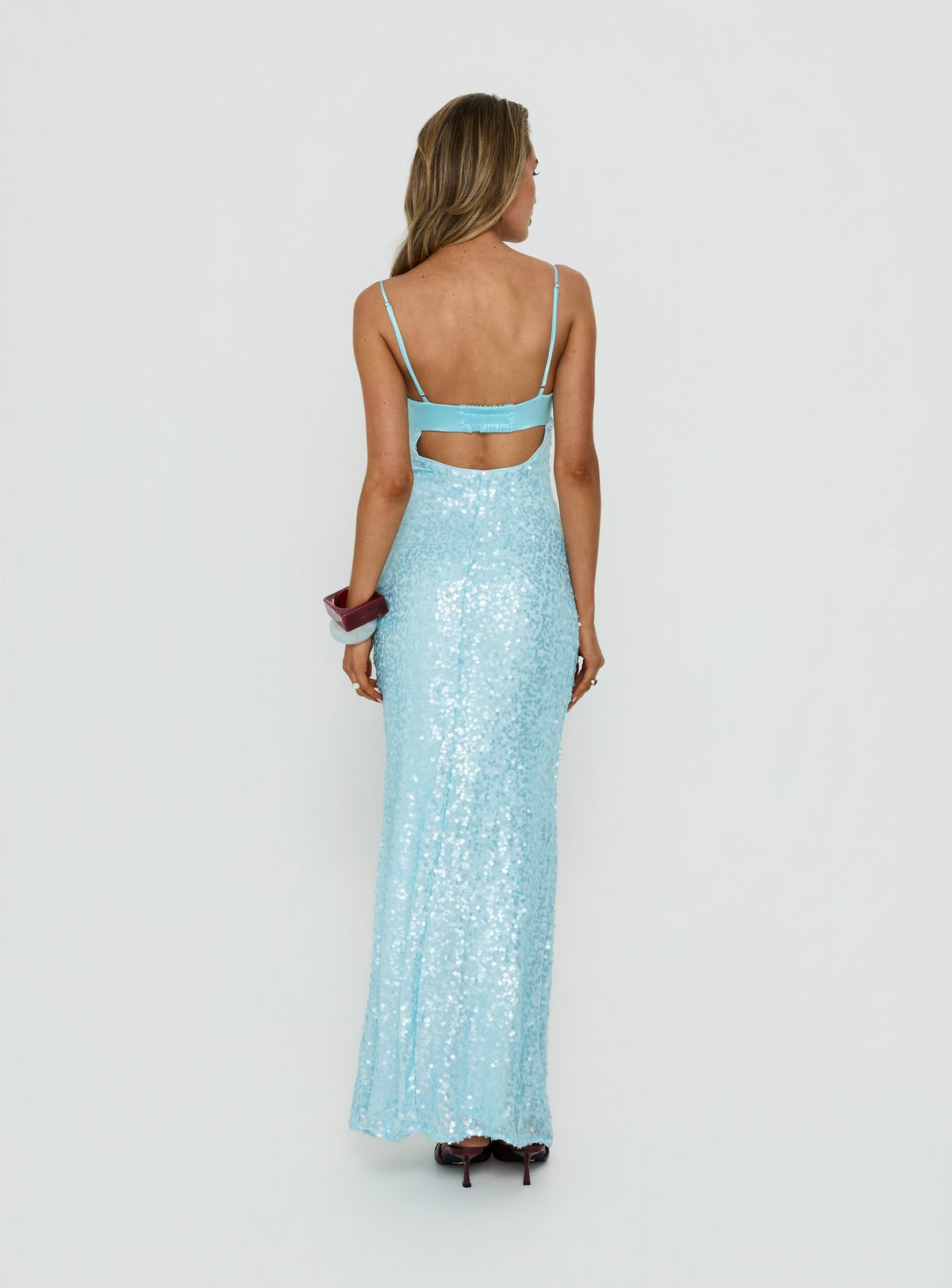 Every Lifetime Sequin Maxi Dress Baby Blue