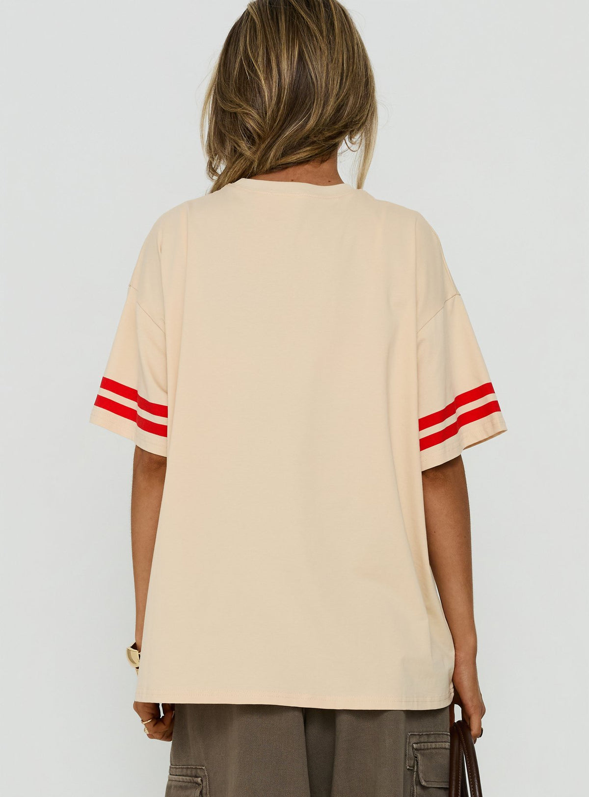 Grazing Club Oversized Graphic Tee Cream / Red
