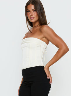 Cecilie Strapless Corset Top Cream