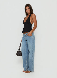 Tidal Wave Low Rise Straight Leg Jeans Light Vintage Blue