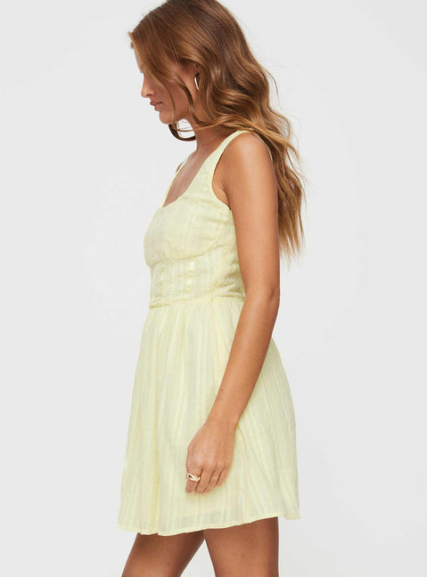 product Princess Polly Square Neck  Lorinda Mini Dress Yellow