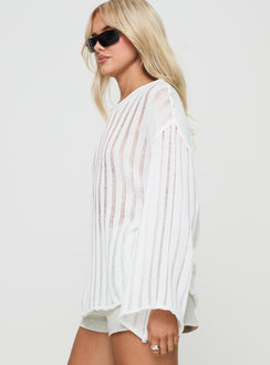 side view of model wearing Princess Polly Ambra Sweater White 