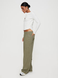 product Princess Polly Low Rise Pants  Louis Linen Blend Pants Olive