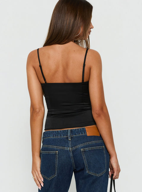 Florance Lace Corset Top Black