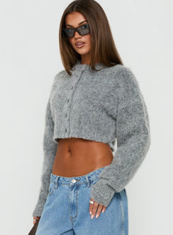 Kelisso Button Down Cardigan Grey