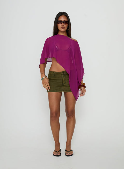 Mairelle Sheer Poncho Plum