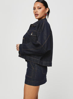 product Hughes Mini Skirt Dark Wash Denim Princess Polly  Mini Skirts 