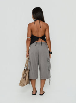 Hudsen Longline Cargo Shorts Charcoal Petite