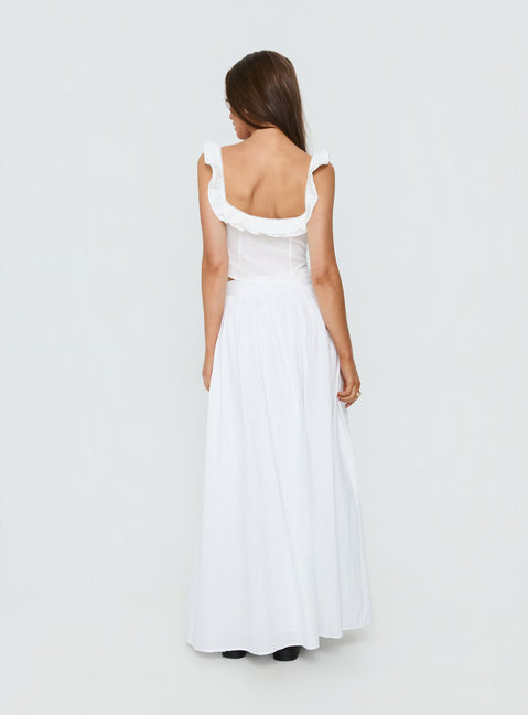 Valerio Maxi Skirt White