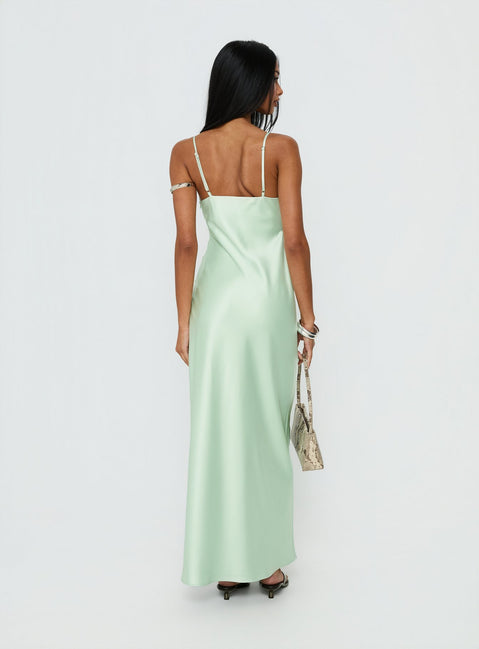 Madelene Lace V Neck Maxi Dress Jelly Mint