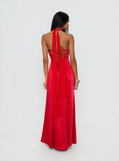 Masterpiece Strapless Maxi Dress Red