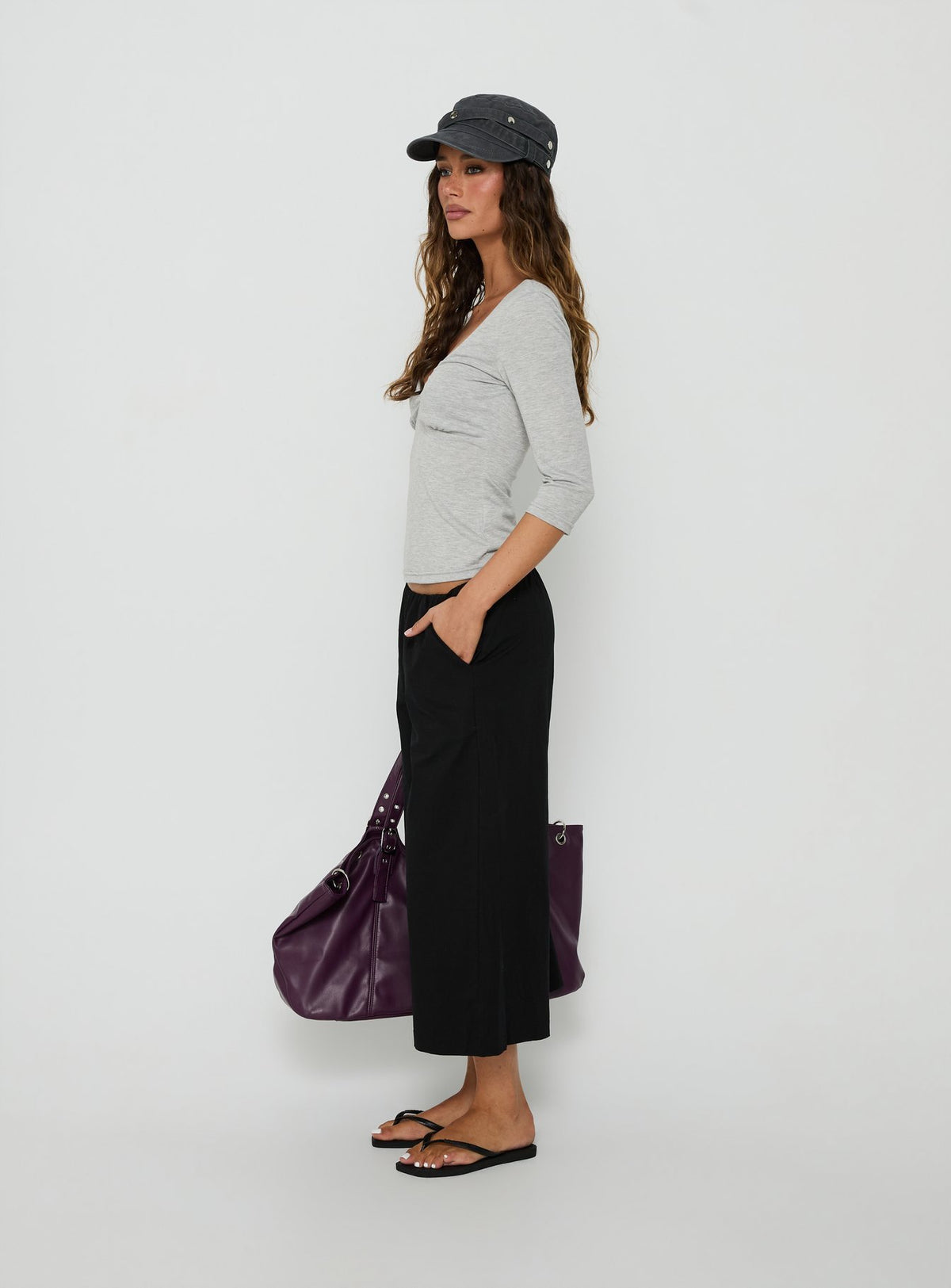 Lunea Concealed Waistband 3/4 Pant Black Tall