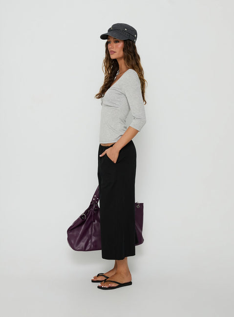 Lunea Concealed Waistband 3/4 Pant Black Tall