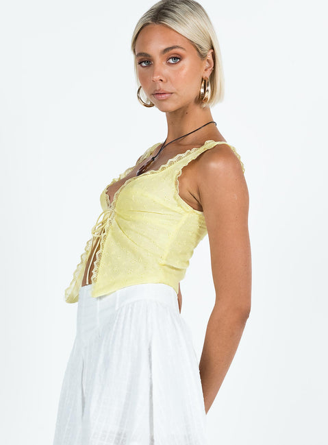 product Princess Polly Sleeveless Square Neck  Merrelle Top Lemon