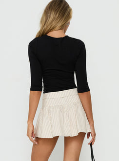 Presenting the Fairylike Mini Skirt Multi Stripe womens-skirts with mini length back view of model wearing