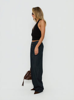 Featuring Penny Mid Rise Straight Leg Jeans Raw Denim womens-jeans side view of model wearing Princess Polly