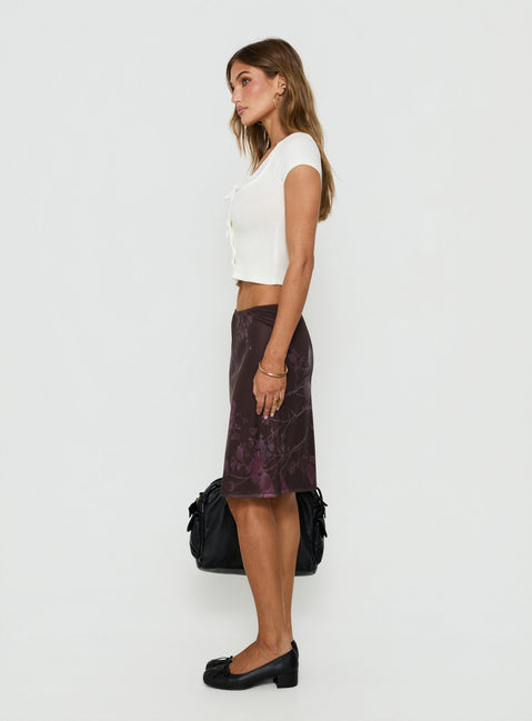 Laena Midi Skirt Purple Floral