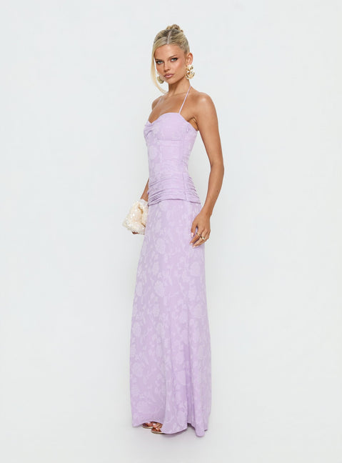 Love From Portofino Corset Maxi Dress Lilac