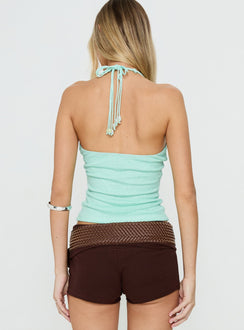Roller Coaster Bead Detail Top Turquoise Shimmer