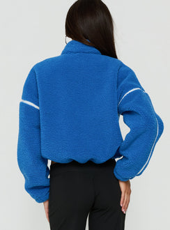 Sammee Polar Fleece Contrast Zip Through Jacket Blue / White