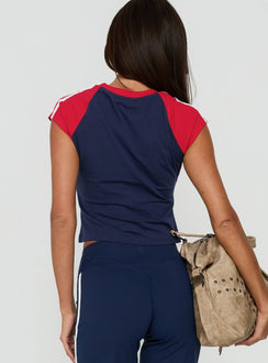 Goal Digger Graphic Baby Tee Red / Navy