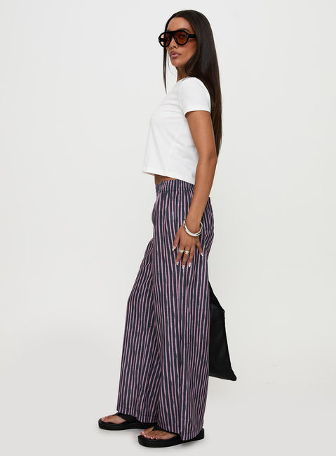 side view of model wearing Princess Polly Beach House Pants Multi 