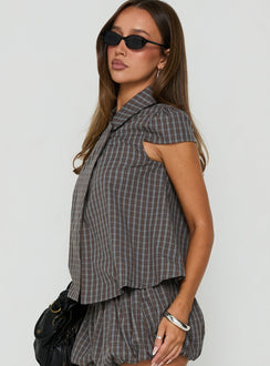 Tuckerr Trench Top Grey Check