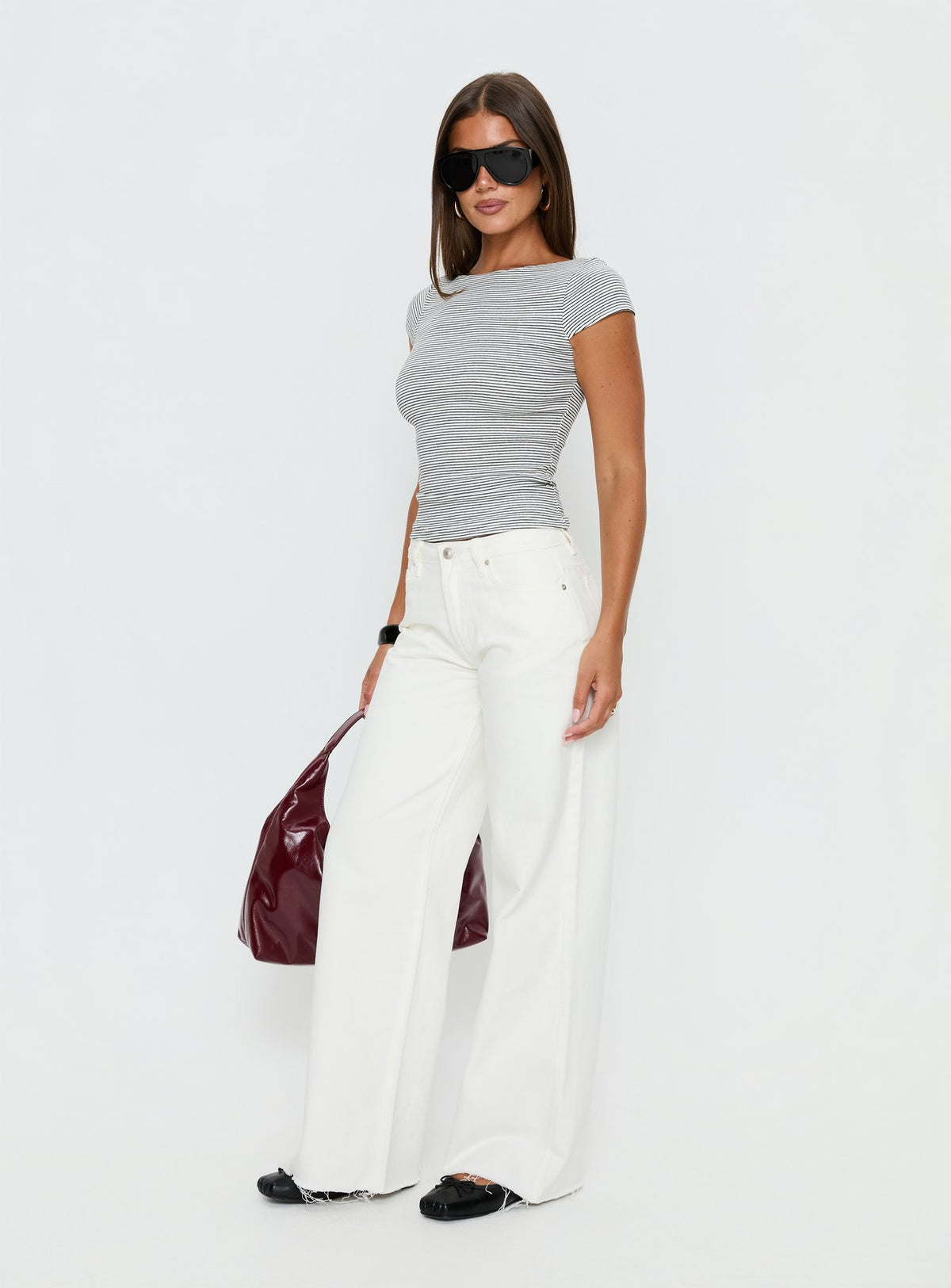 Darla Low Rise Straight Leg Jean White Petite