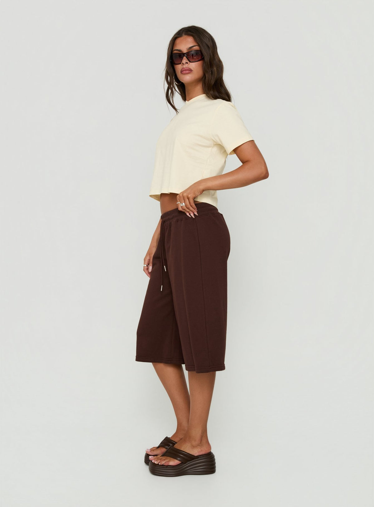Nikko Longline Fleece Shorts Brown