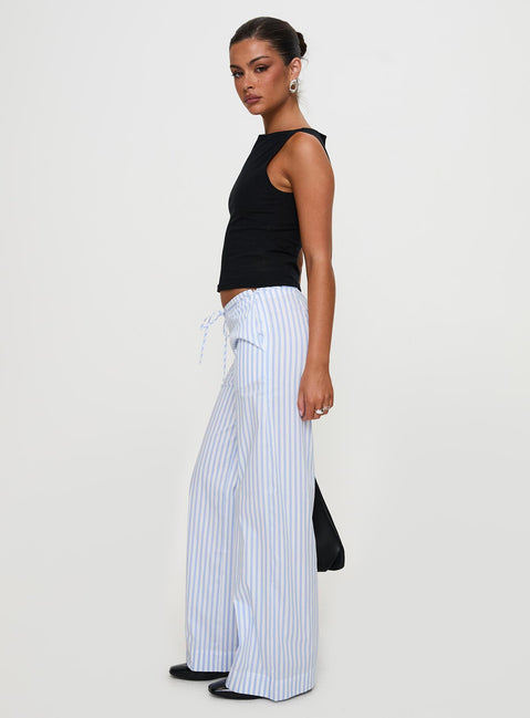 Collied Low Rise Pants Blue / White Stripe High Rise Pants Pants 