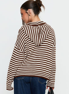 back view of model wearing Princess Polly Brienna Zip Jacket Brown 