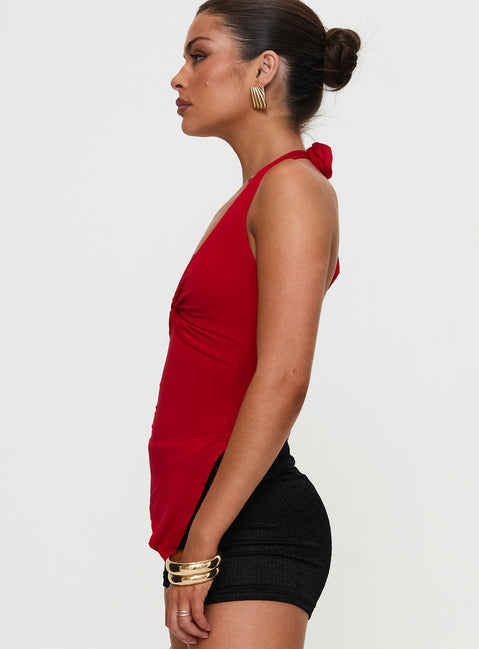 Chilli Halter Top Red