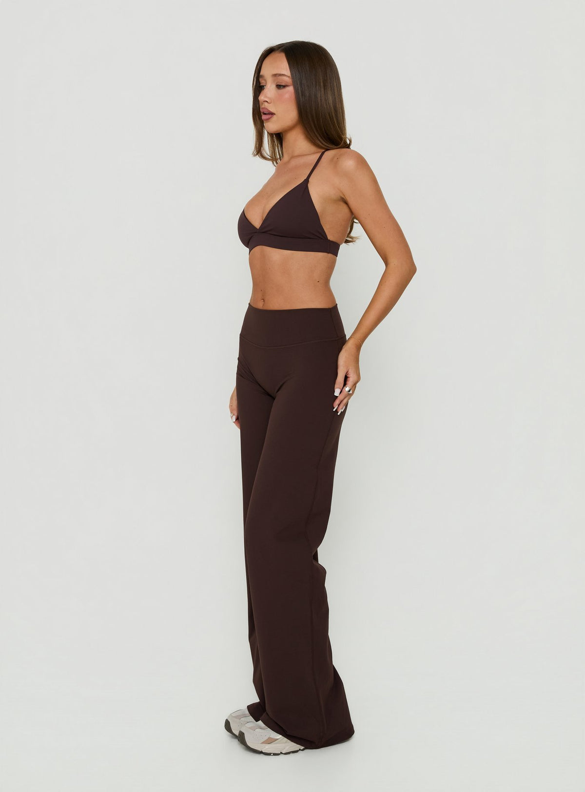 Velora Active Wide Leg Pants Chocolate