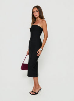 Eastonn Strapless Bandage Midi Dress Black
