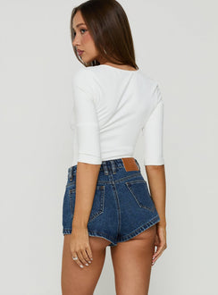 Vivie High Rise Micro Short Indigo Blue