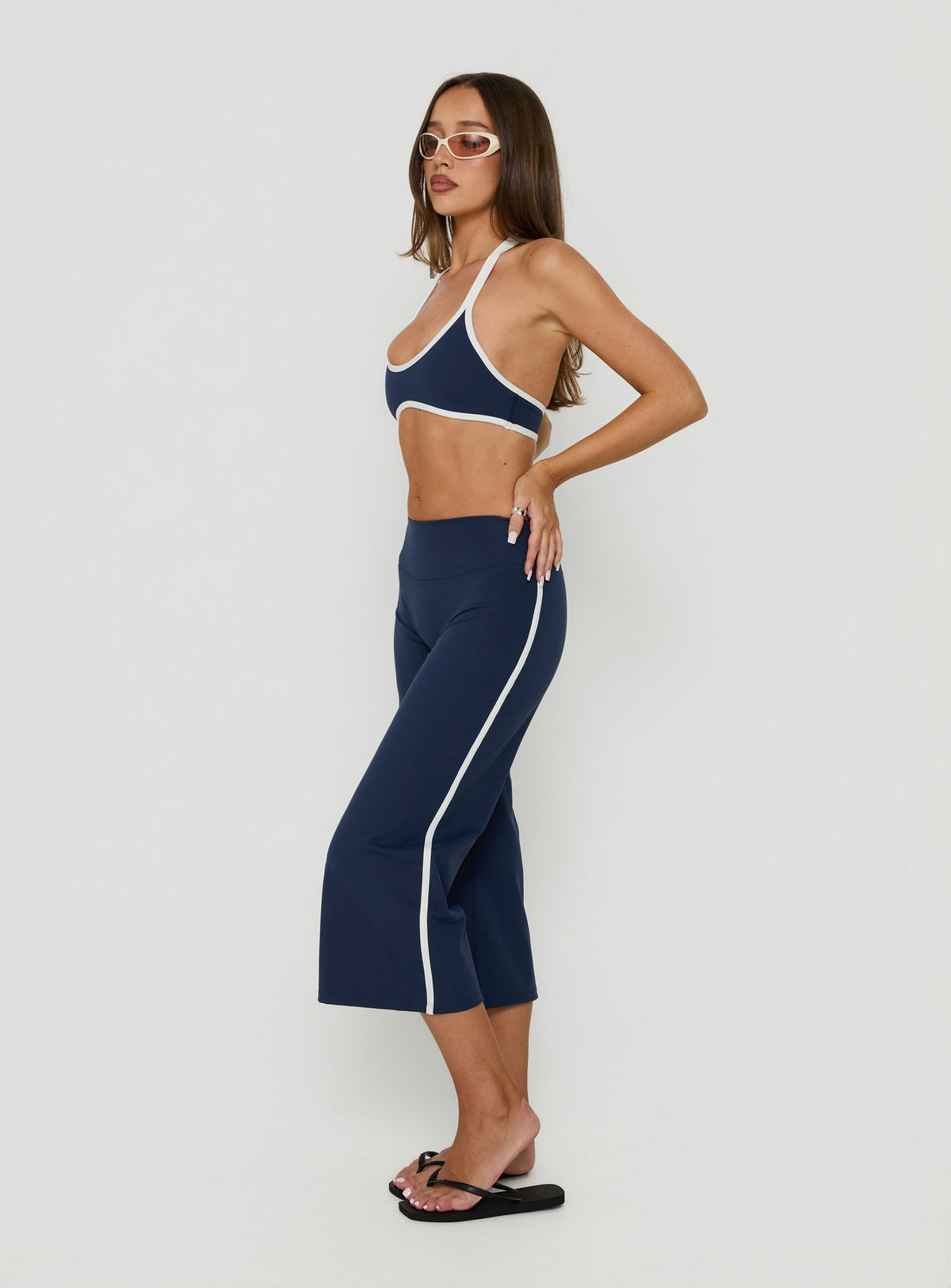 Symmetry Active Wide Leg Capri Pants Navy