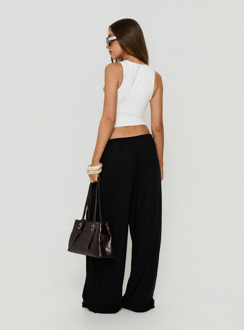 Peacemaker Tie Waist Relaxed Pants Black