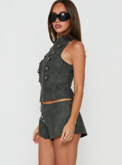 Ashtonn Faux Leather Micro Shorts Black